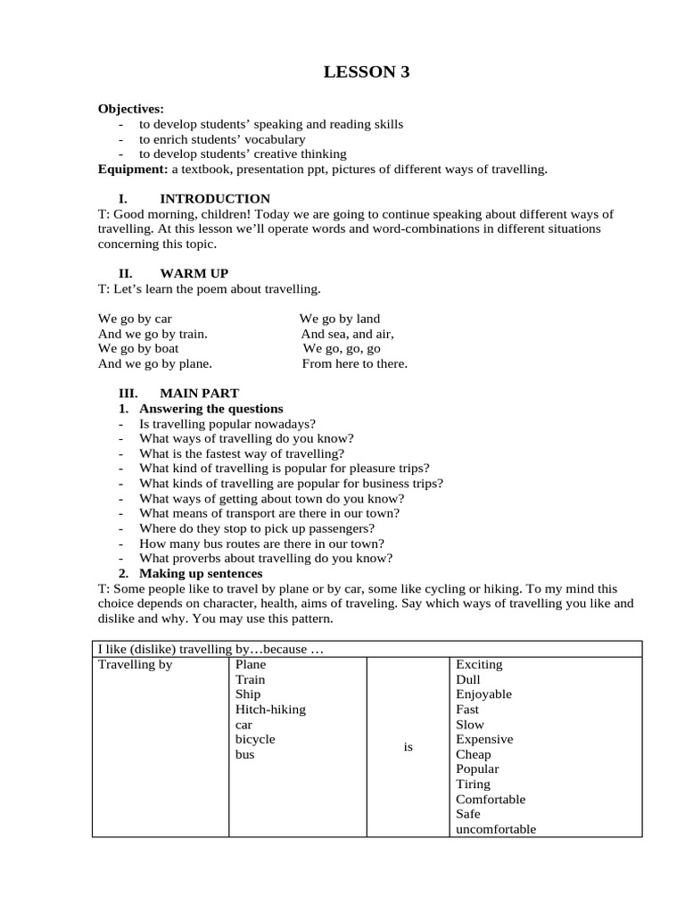 Exploring Travel: Skills & Activities | PDF
