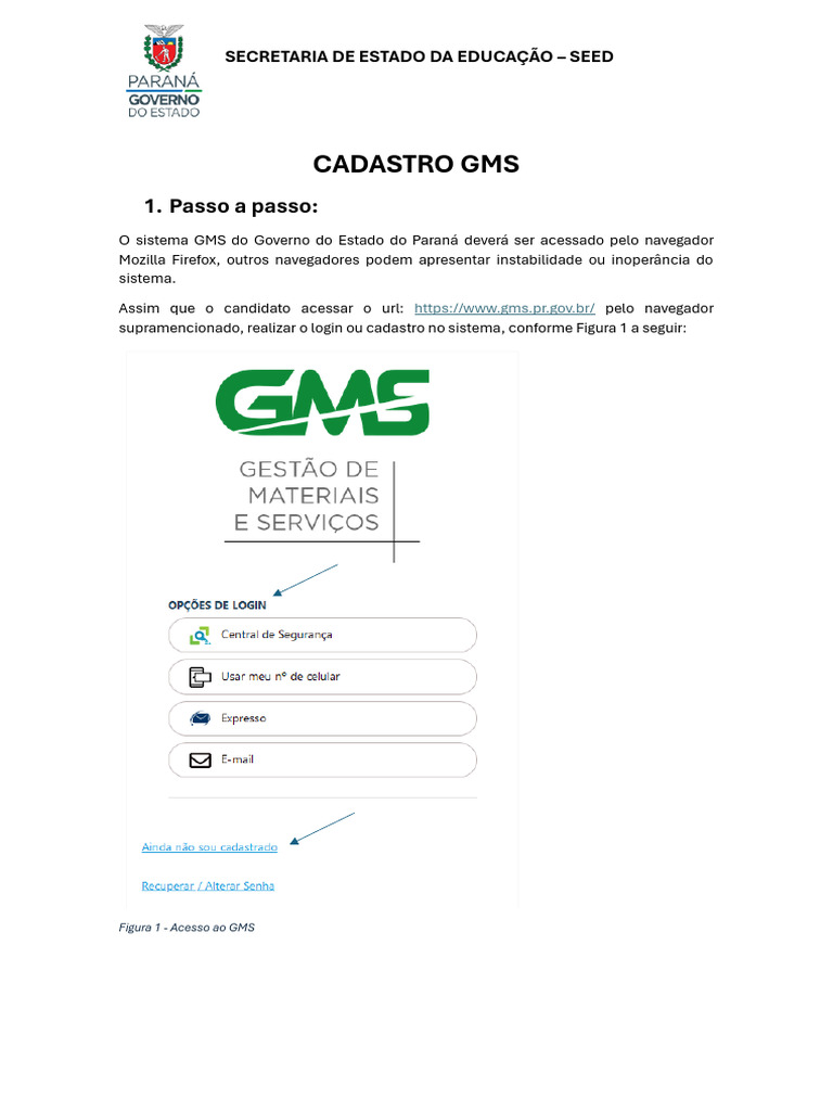 Cadastro GMS: Passo a Passo e Certidões | PDF