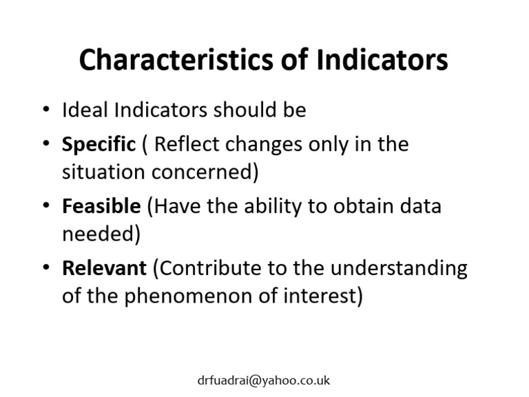Key Traits of Effective Indicators | PDF