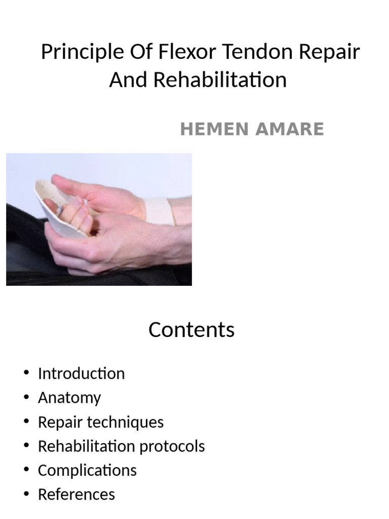 Flexor Tendon Injury MGT | PDF | Anatomical Terms Of Motion | Hand