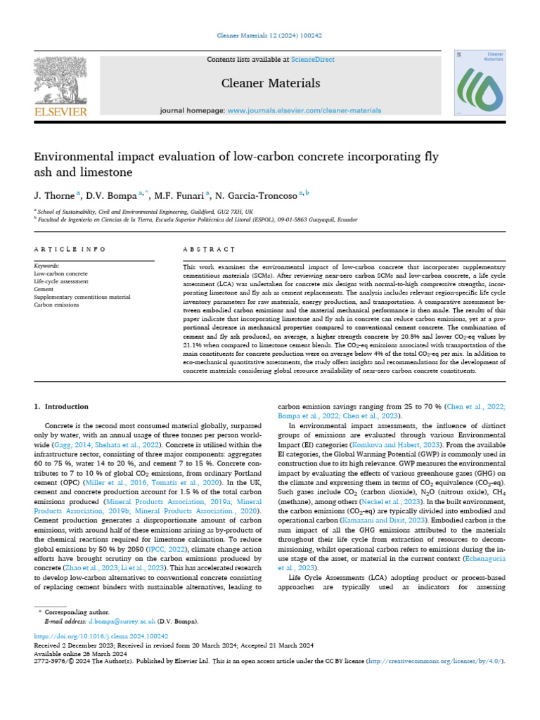Environmental Impact of Low-Carbon Concrete | PDF | Concrete | Life ...