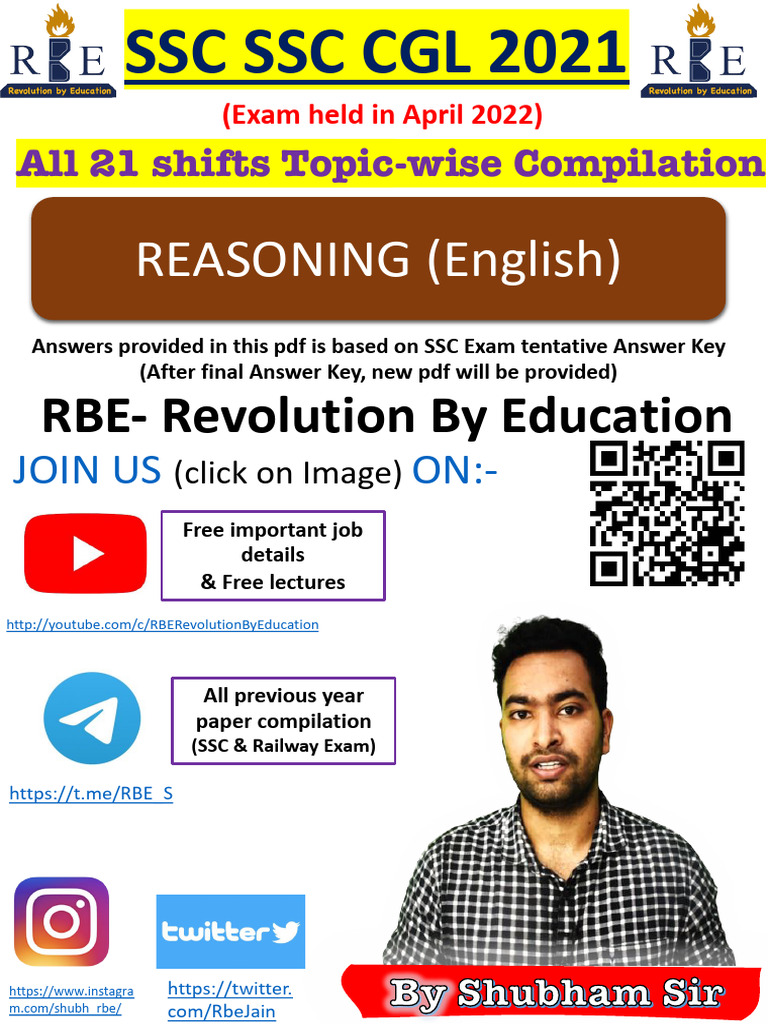 SSC CGL 2021 Reasoning Guide | PDF