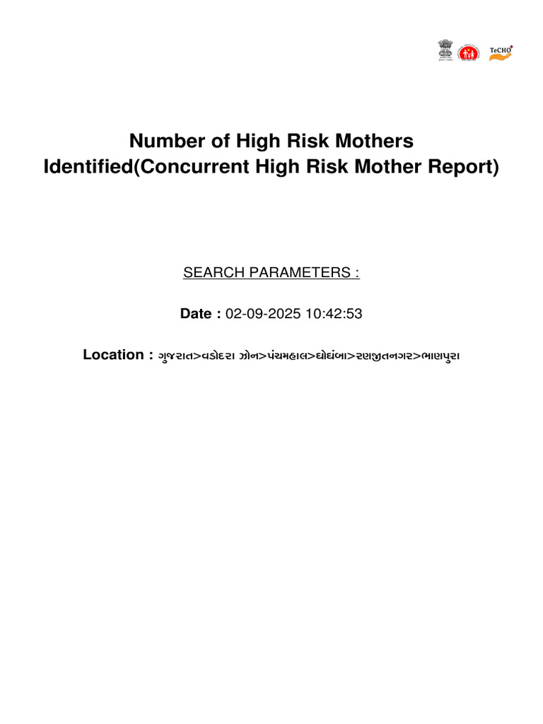 Number of High Risk Mothers Identified (Concurrent High Risk Mother ...