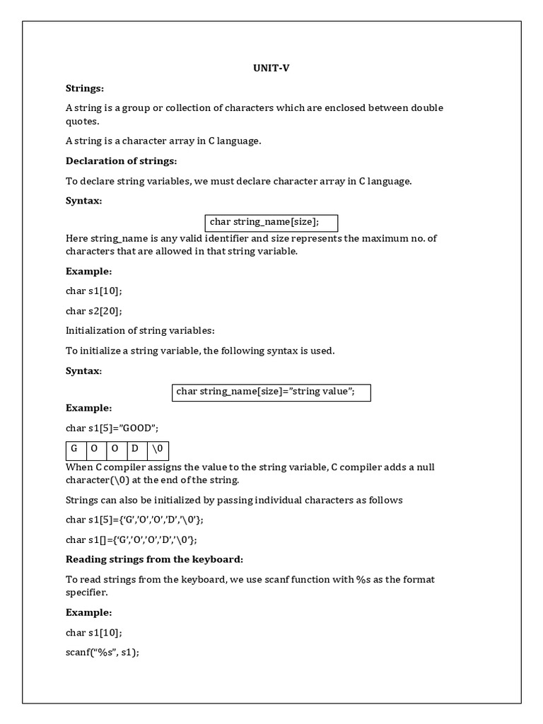 C Language String Handling Basics | PDF | Pointer (Computer Programming ...