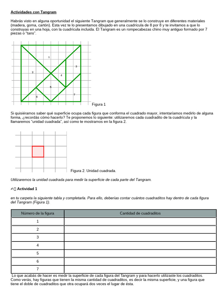 Actividades Con Tangram | PDF | Rectángulo | Triángulo