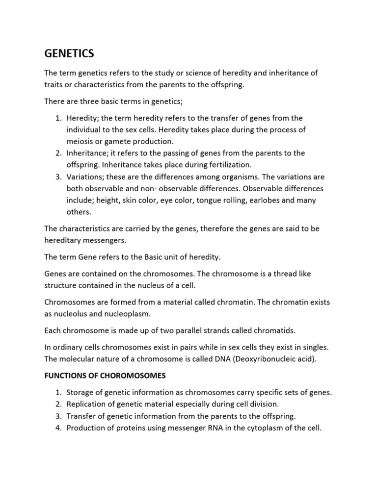 Understanding Genetics: Key Concepts | PDF | Dominance (Genetics ...