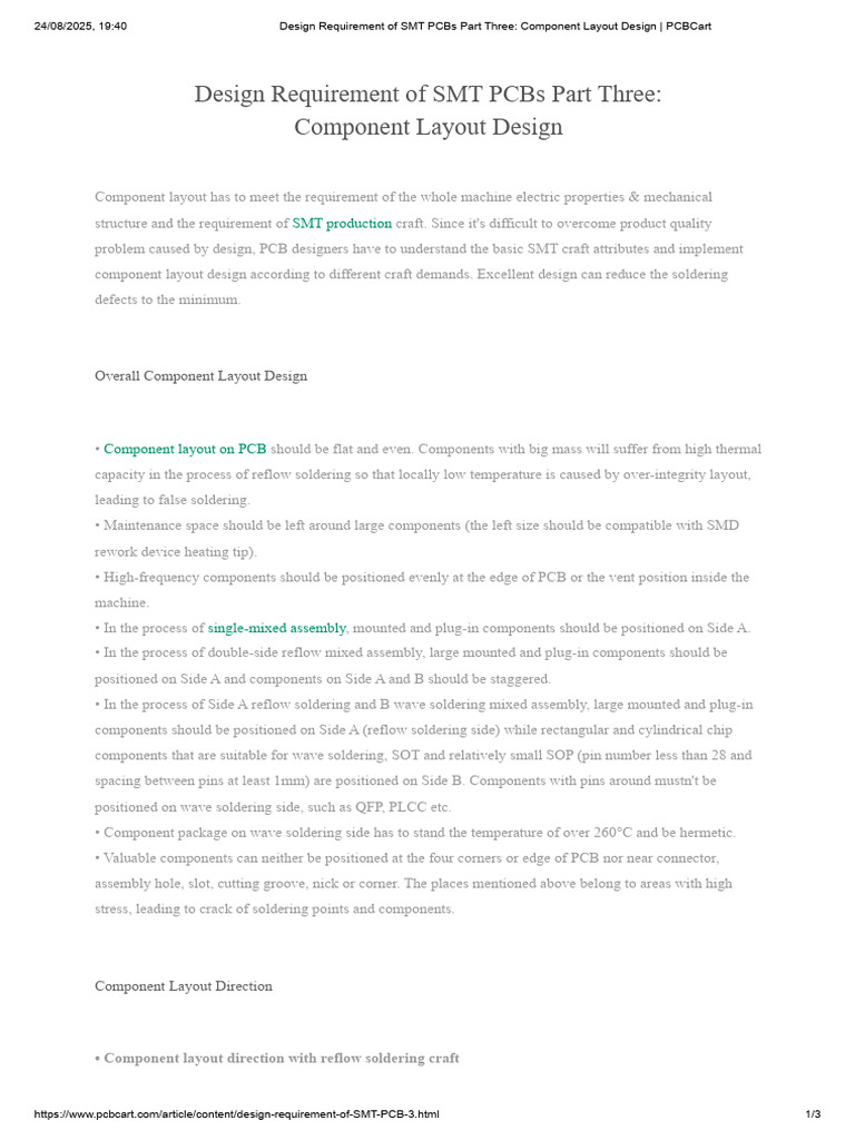 SMT PCB Component Layout Guidelines | PDF | Printed Circuit Board ...