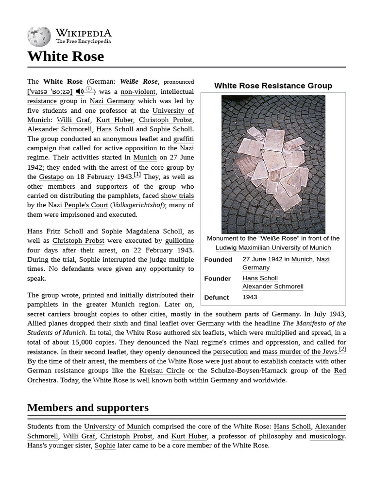 White Rose | PDF | Nazi Germany | Nazism