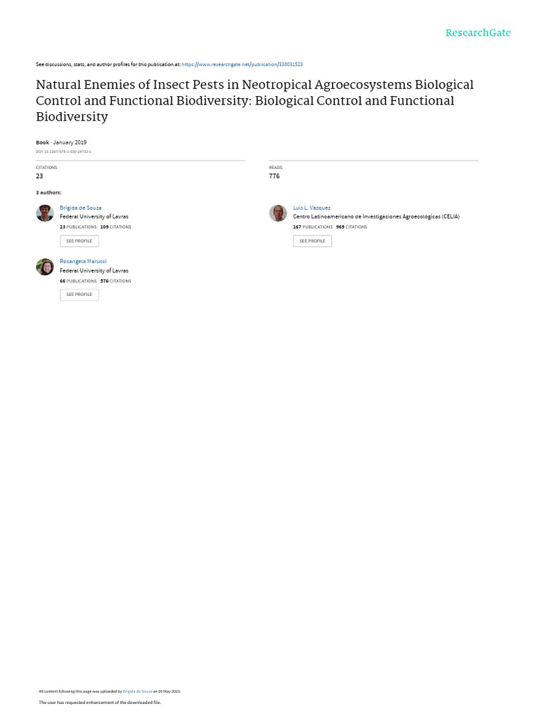 Natural Enemies of Insect Pests in Neotropical Agroecosystems ...