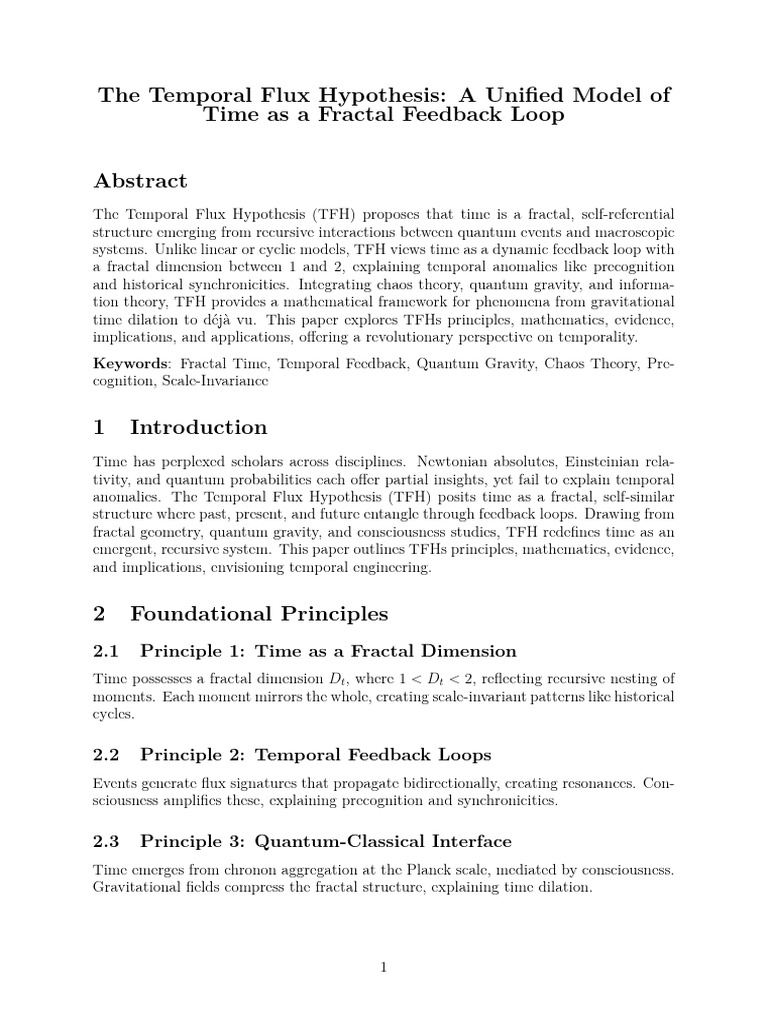 Temporal Flux Hypothesis Explained | PDF | Time | Gravity