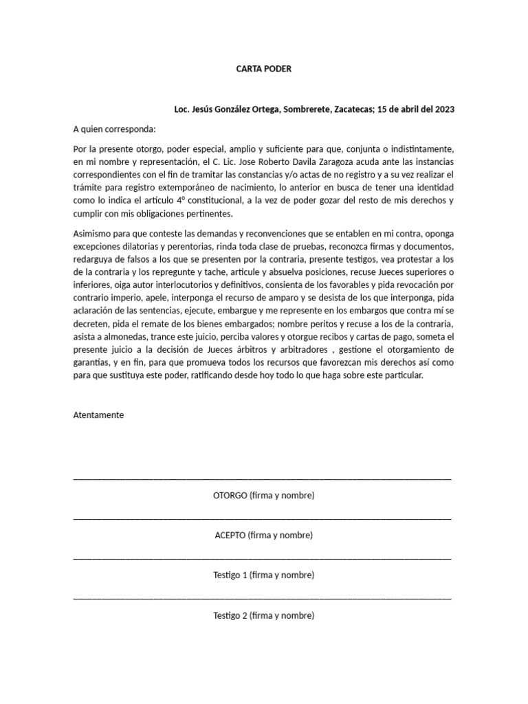 Poder Especial para Trámites Legales | PDF | Justicia | Crimen y violencia