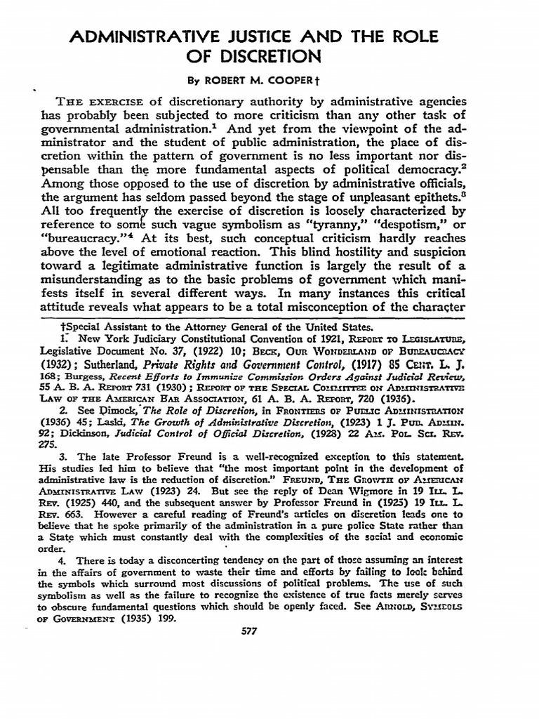 Understanding Administrative Discretion | PDF | United States Congress ...