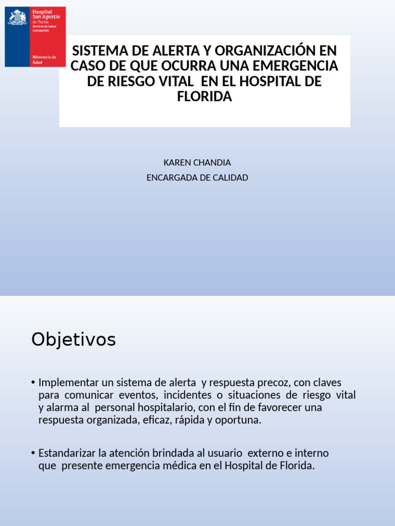 Sistema de Alerta en Emergencias Hospitalarias | PDF | Paro cardíaco ...