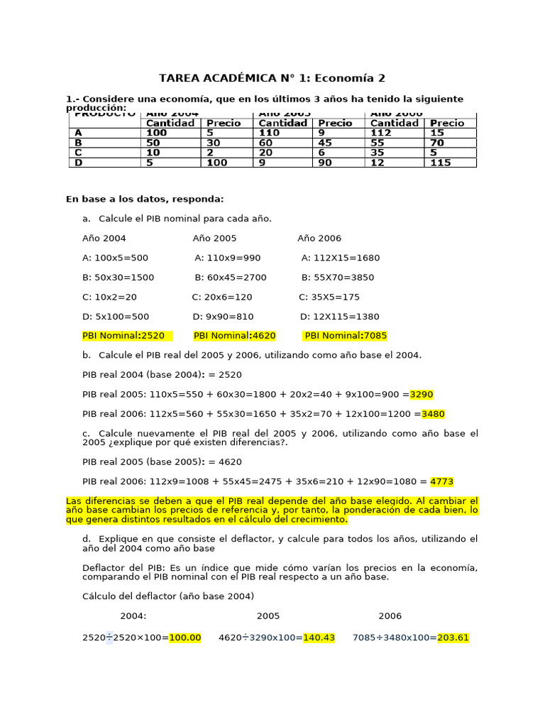 Trabajo de Economia | PDF | Producto Interno Bruto | Desempleo
