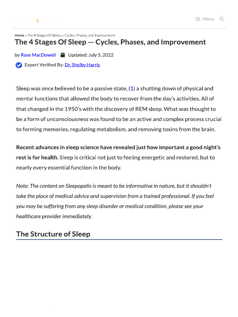 Sleep Stages | PDF