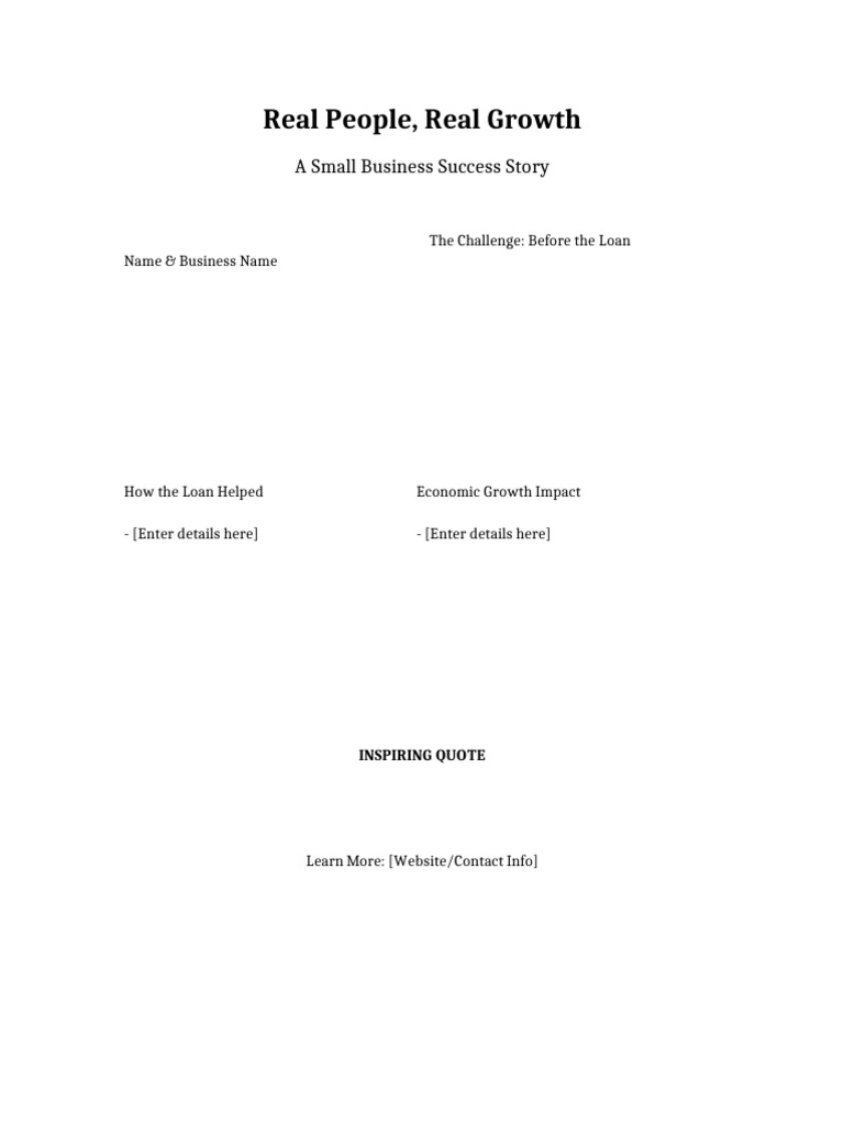 Small Business Success Story Template | PDF