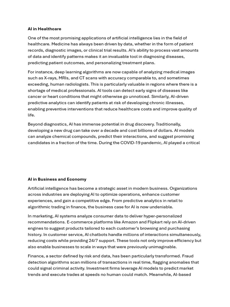 AI in Healthcare | PDF | Artificial Intelligence | Intelligence (AI ...