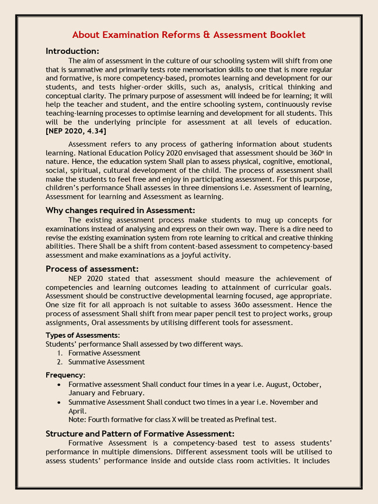 AP Assessment Booklet Overview | PDF | Educational Assessment ...