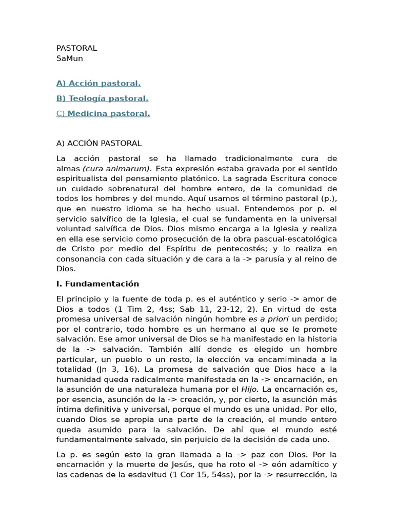 Acción y Teología Pastoral en la Iglesia | PDF | obispo | Iglesia Católica