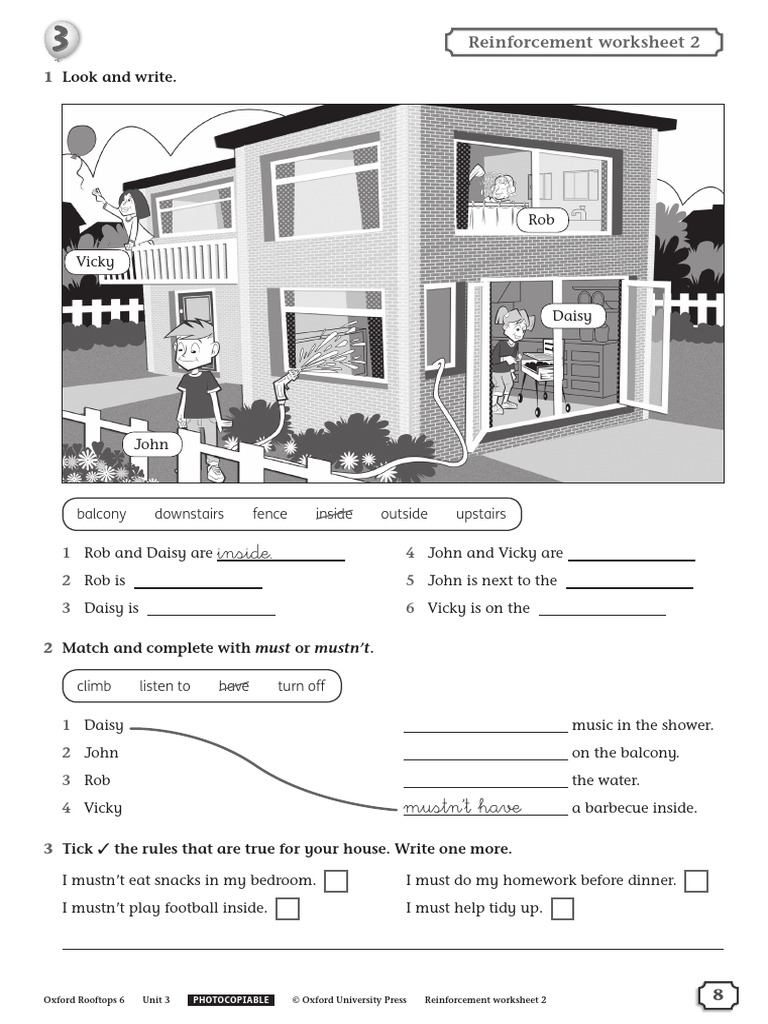 Oxford Rooftops 6: House Rules Worksheet | PDF