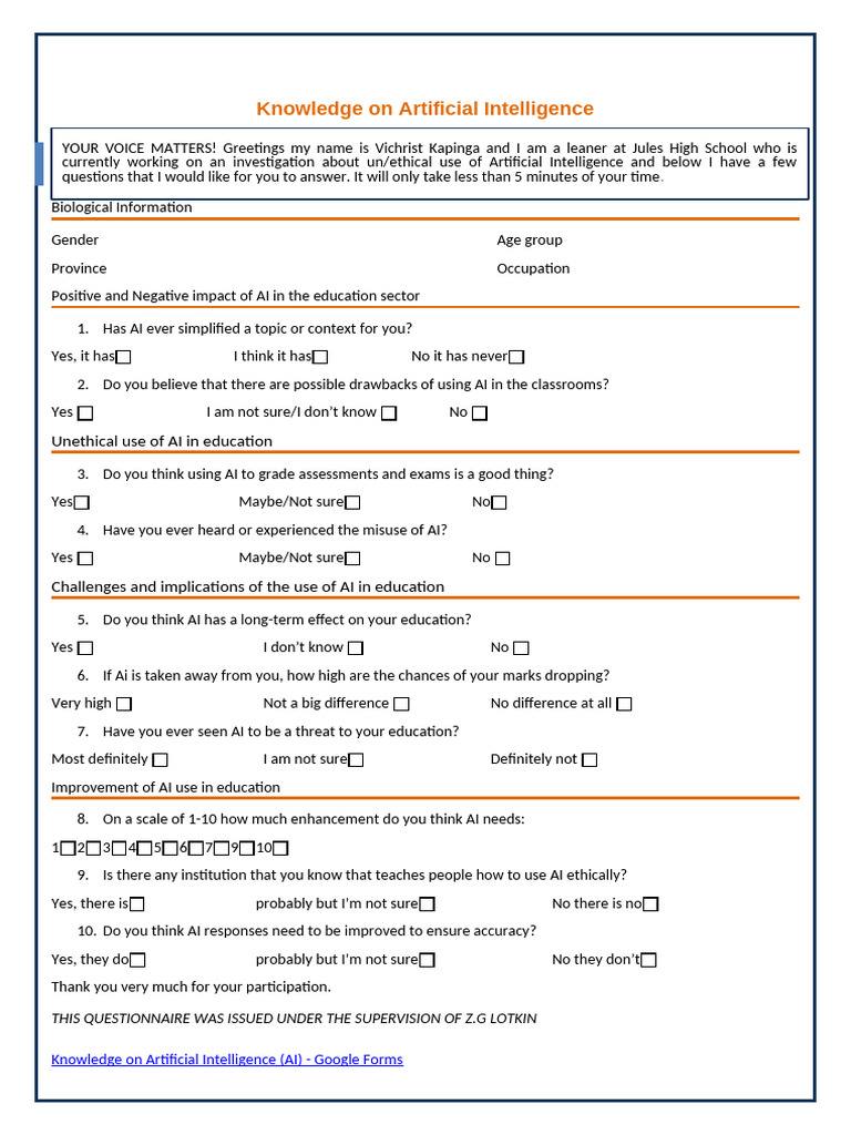 Qu Stion Naire | PDF