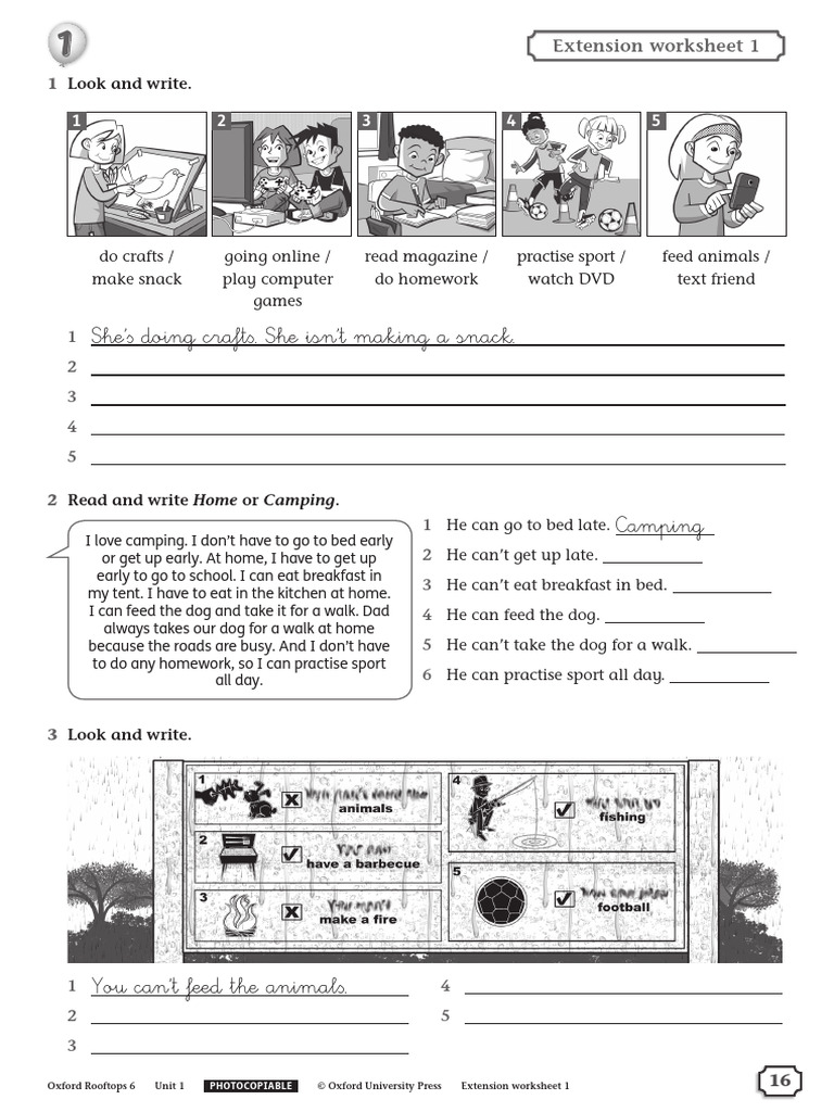 Oxford Rooftops 6th - Reinforcement Worksheet 16 | PDF