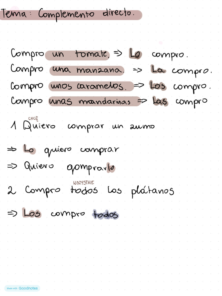 Compras y Pronombres en Español | PDF