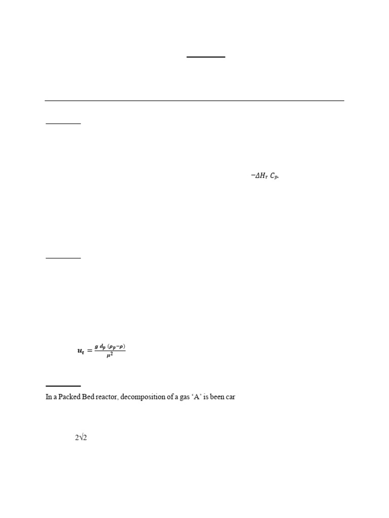 Chemical Reaction Engineering II Exam Guide | PDF | Chemical Reactions ...