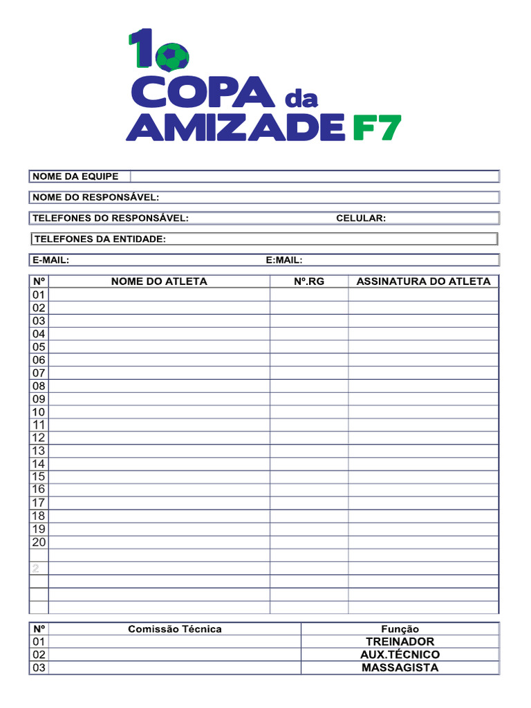 Ficha Copa Preenchida | PDF