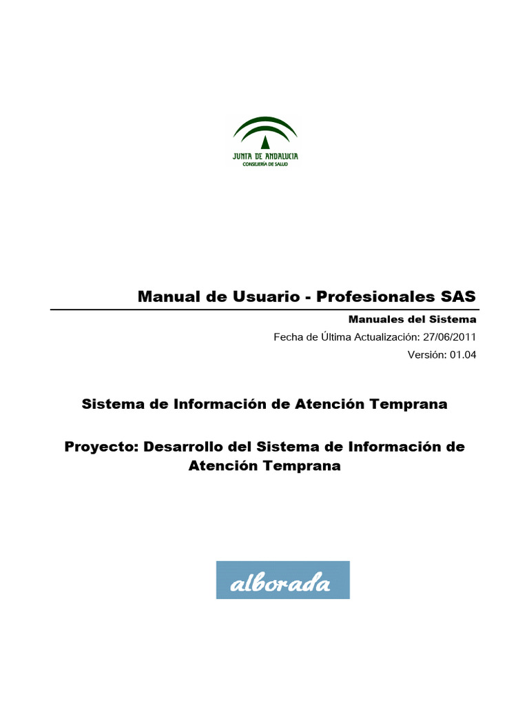 Manual de Usuario SAS Atención Temprana | PDF | Sas (software ...