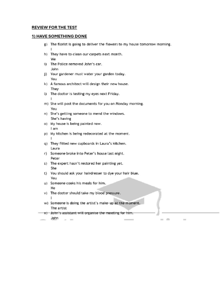 Review For The Test - Unit 6 | PDF