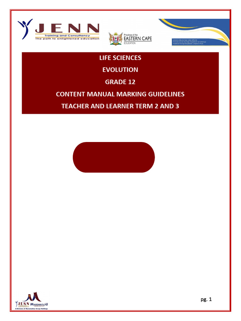 Grade 12 Evolution and Genetics Manual | PDF | Homo | Genetic Variation