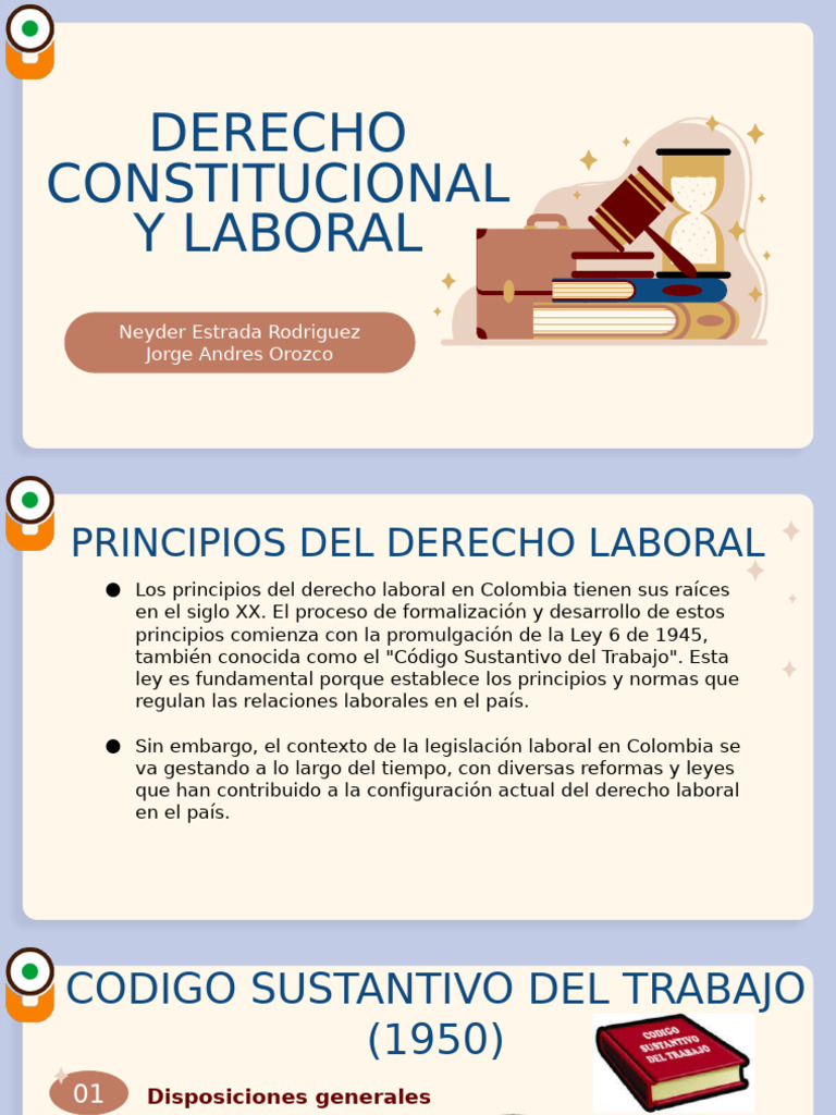 Principios del Derecho Laboral en Colombia | PDF