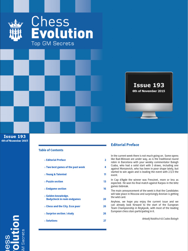 CHESS EVOLUTION No.193 | PDF | Chess | Chess Theory