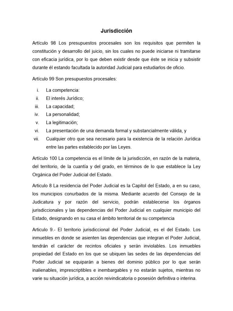 Presupuestos y Competencia Judicial | PDF | Jurisdicción | Judicaturas