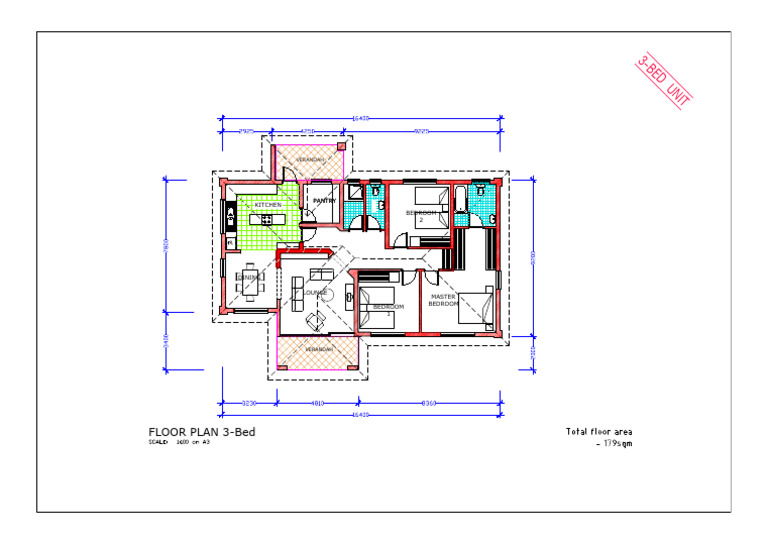 House Plan For 3 Bedroom Houses FLOOR PLAN | PDF