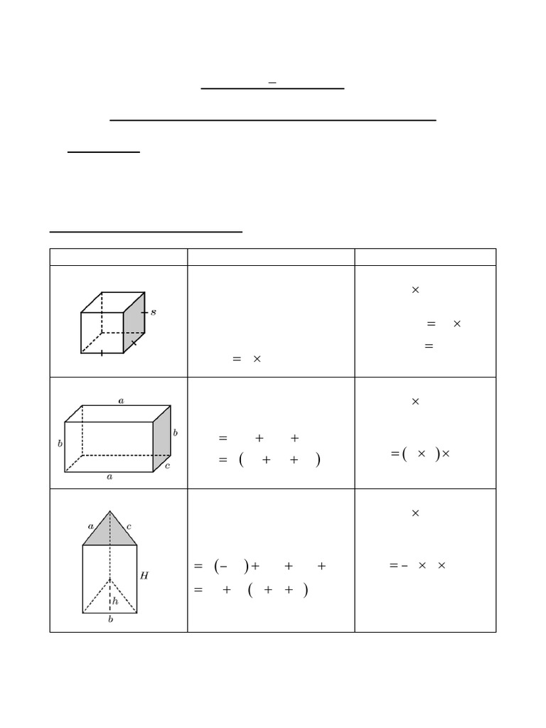 9.17 Surface Area and Volume of 3D Shapes | PDF | Area | Volume
