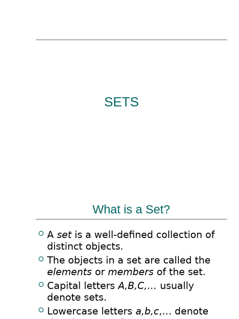 Understanding Sets: Definitions & Types | PDF | Set (Mathematics ...