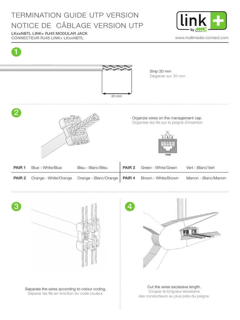 Guide de Terminaison UTP RJ45 | PDF