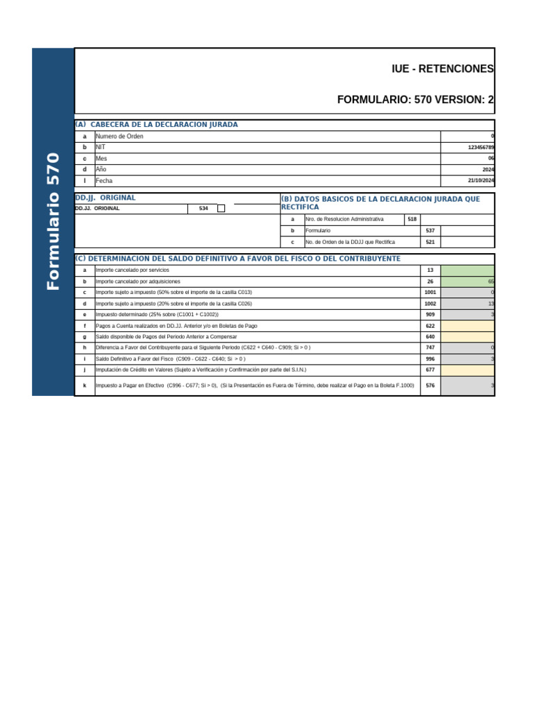 Formulario 570: Declaración Jurada | PDF