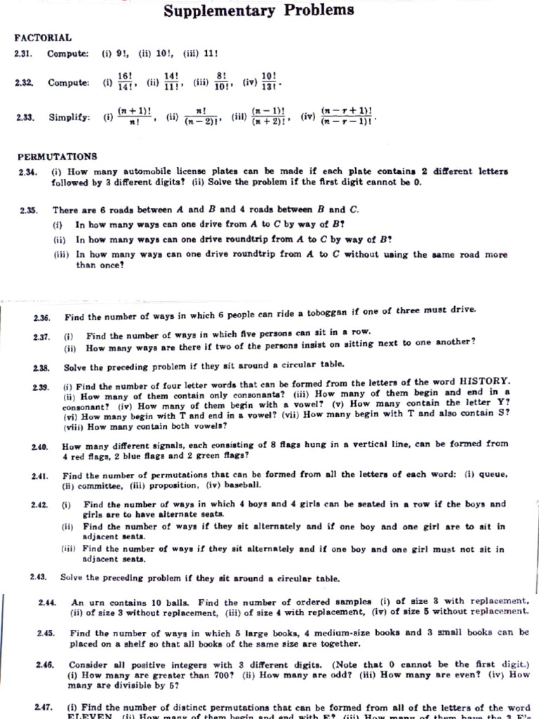 Factorials, Permutations, and Combinations | PDF | Combinatorics ...