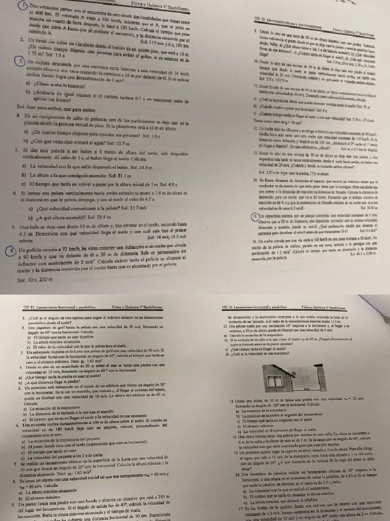 EjerciciosCinematica AMM AMM AMM | PDF