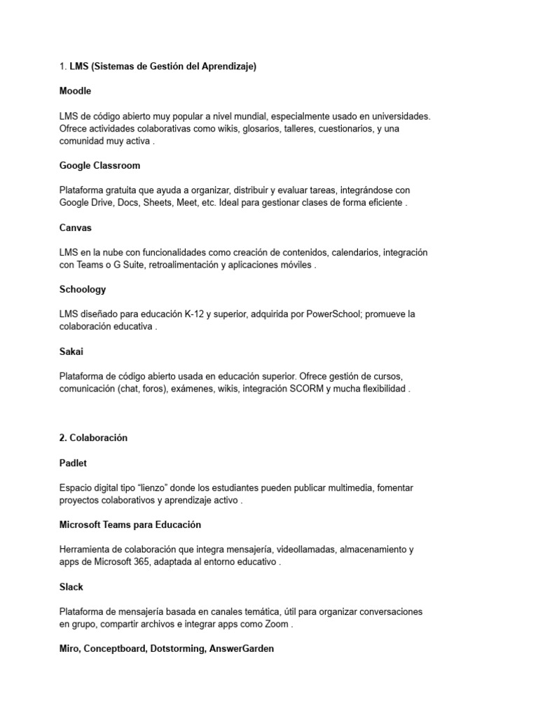 Mejores LMS y Herramientas Educativas | PDF | Moodle | Software