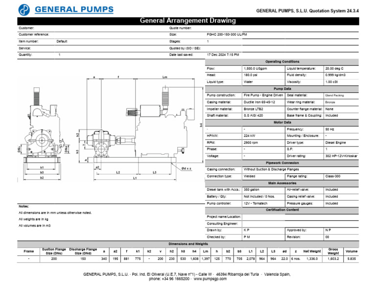 General Arrangement Aq241217-01 | PDF | Pump | Mechanical Engineering