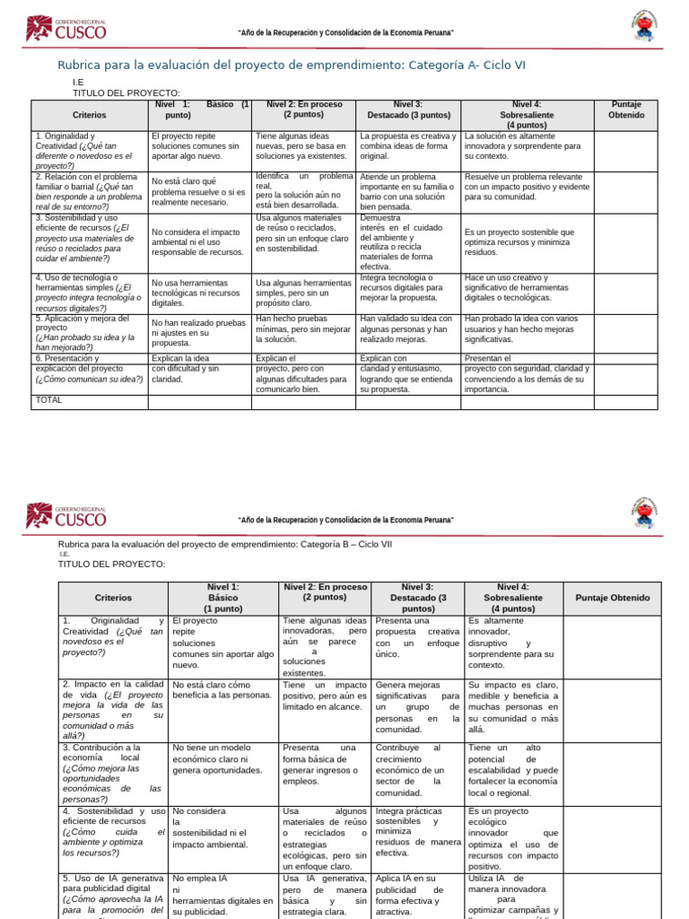 Evaluación de Proyectos de Emprendimiento | PDF | Sustentabilidad ...