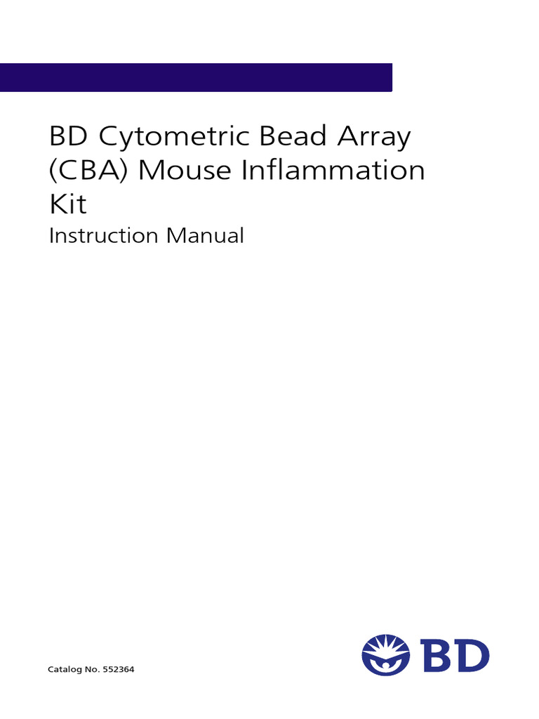 BD CBA Mouse Inflammation Kit Manual | PDF | Flow Cytometry | Elisa