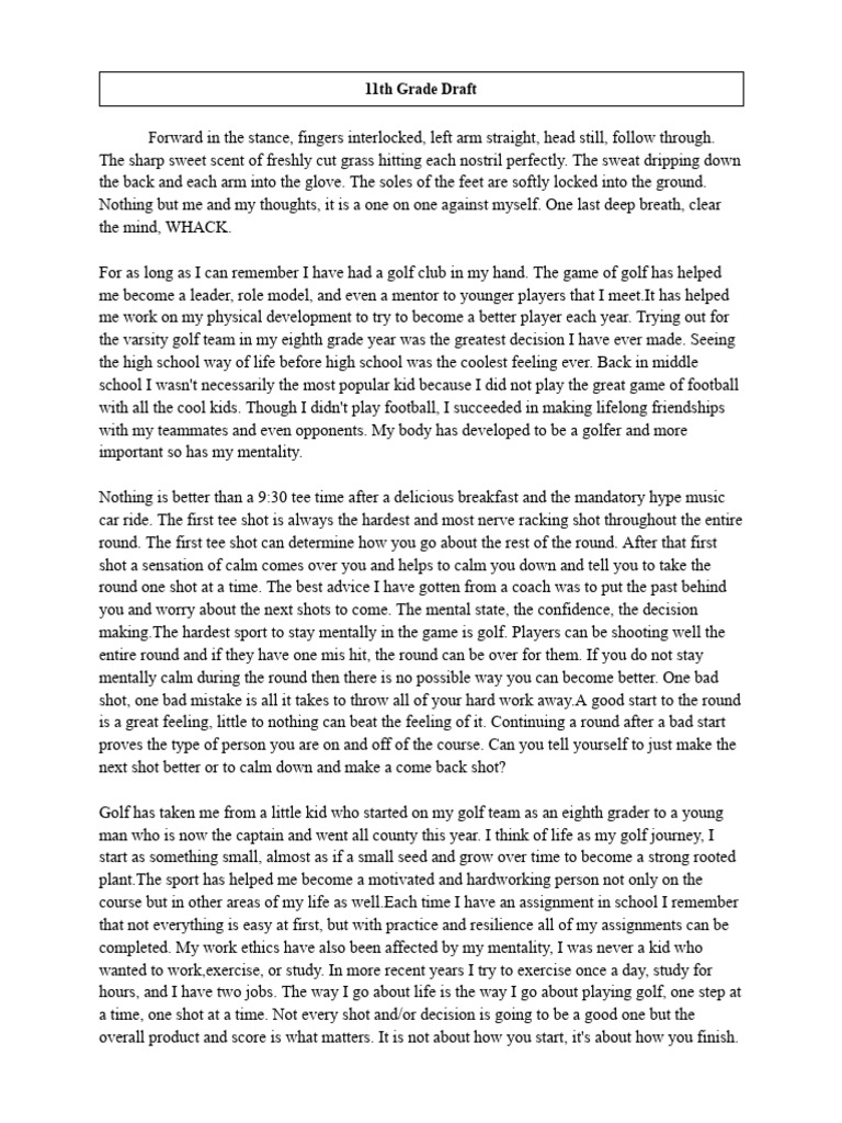 Oliver Benn - Personal Statement Drafts and Final | PDF | Golf Course