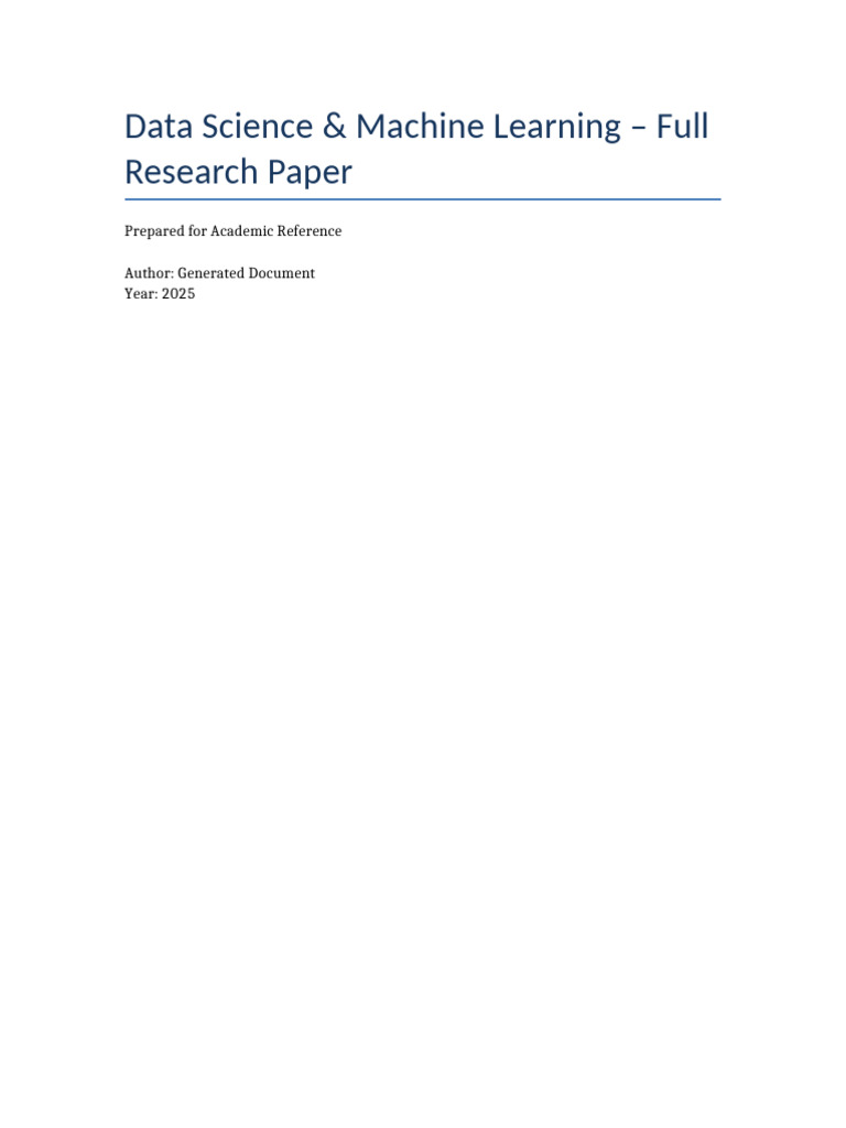 Data Science & Machine Learning Insights | PDF