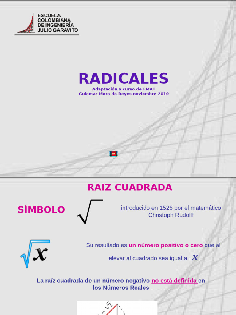 Propiedades y Ejemplos de Radicales | PDF | Exponenciación | Álgebra
