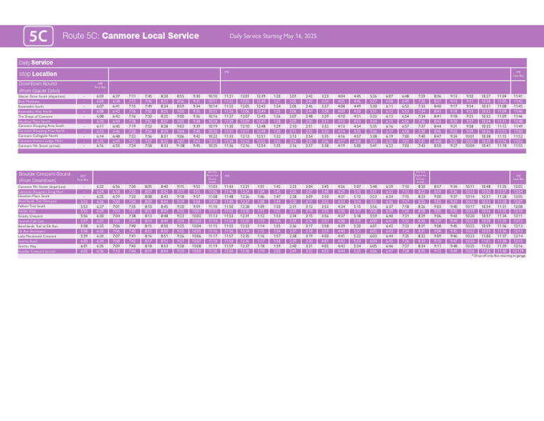 2025.Route 5C Schedule | PDF | Transport | Bus Transport